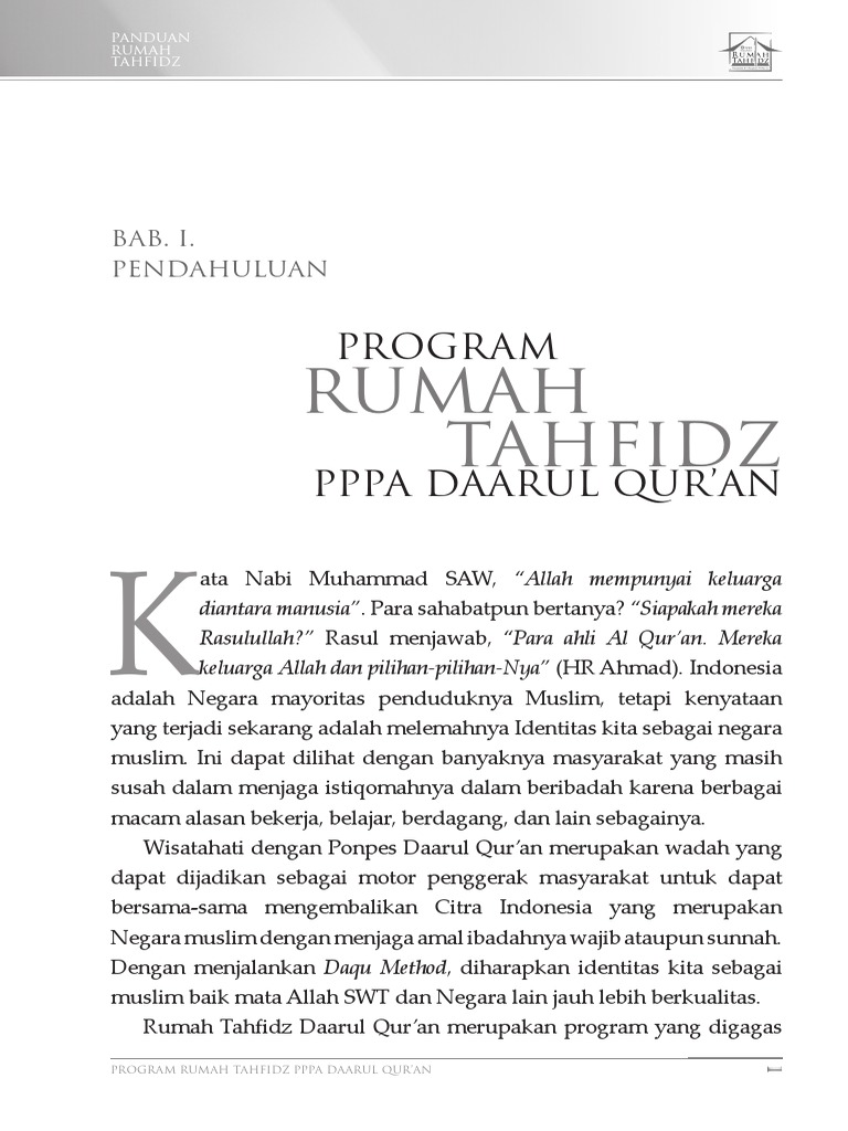 Buku Panduan Rumah Tahfidz