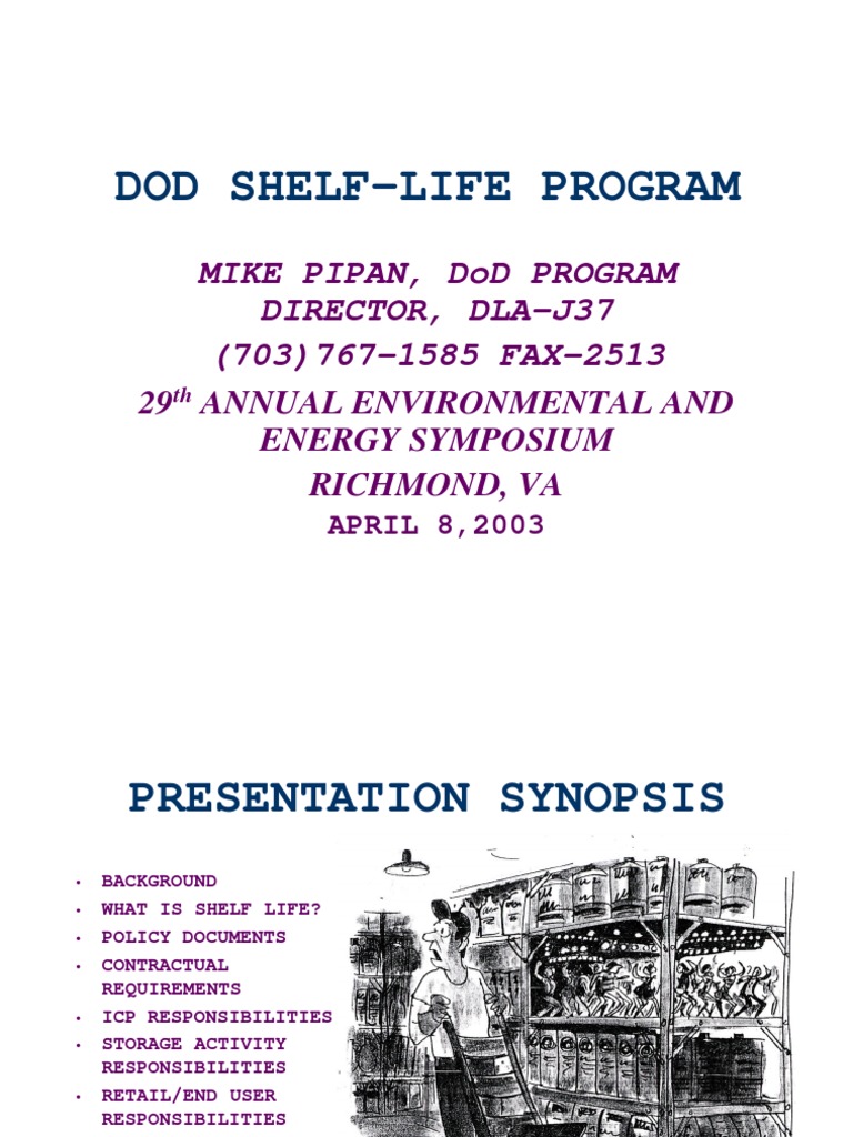 DoD Shelf Life Program PDF Shelf Life Industries