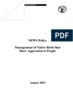 Policy on Management of Aggressive Native Birds