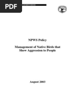 Policy on Management of Aggressive Native Birds
