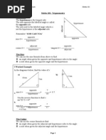 Maths 101 Trigonometry