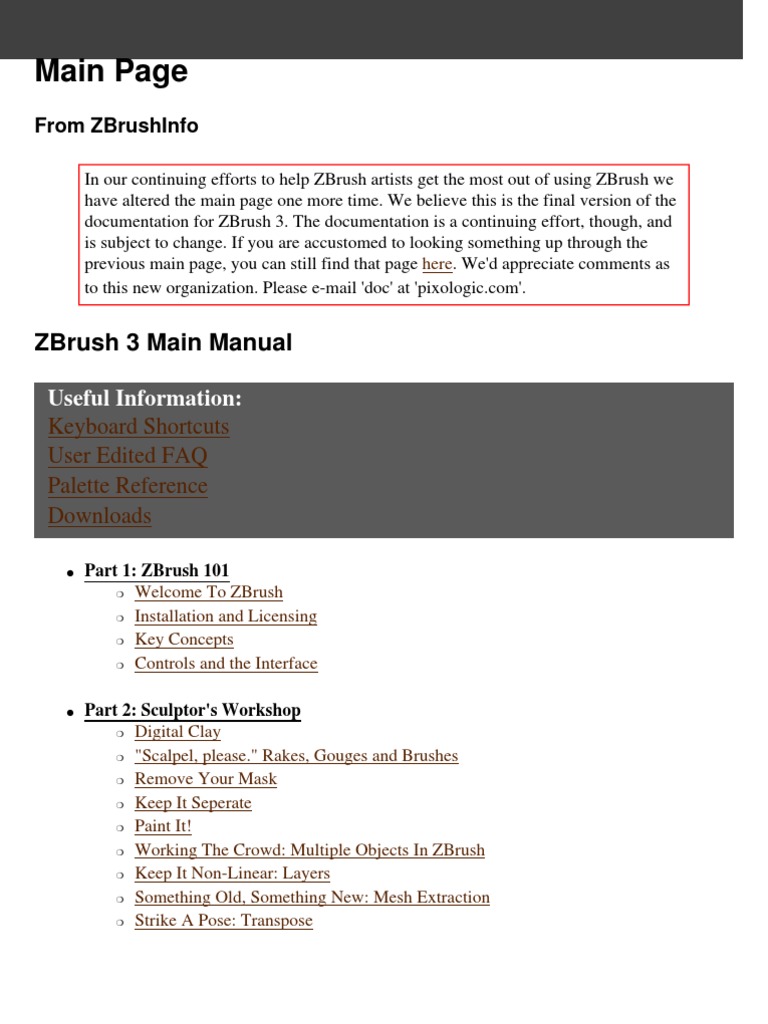ZBrush3 Practical 070307 | PDF | Rendering (Computer Graphics) | 2 D ...