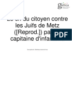 Le Cri Du Citoyen Contre Les Juifs de Metz