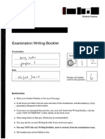 Examination Writing Booklet: Student Number