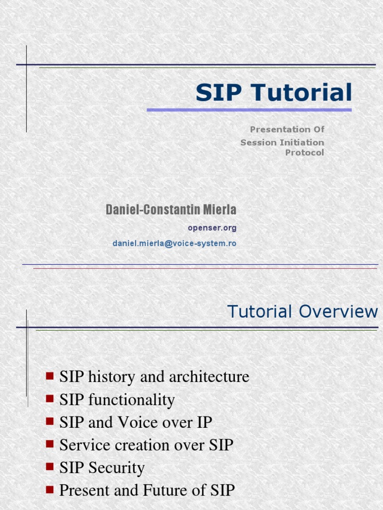 SIP Tutorial | PDF