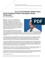 Vanguard Funding LLC Vice President, Robert Jayne, Earns Prestigious National Mortgage Industry Certification