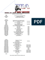 2014 Sorra MX Schedule