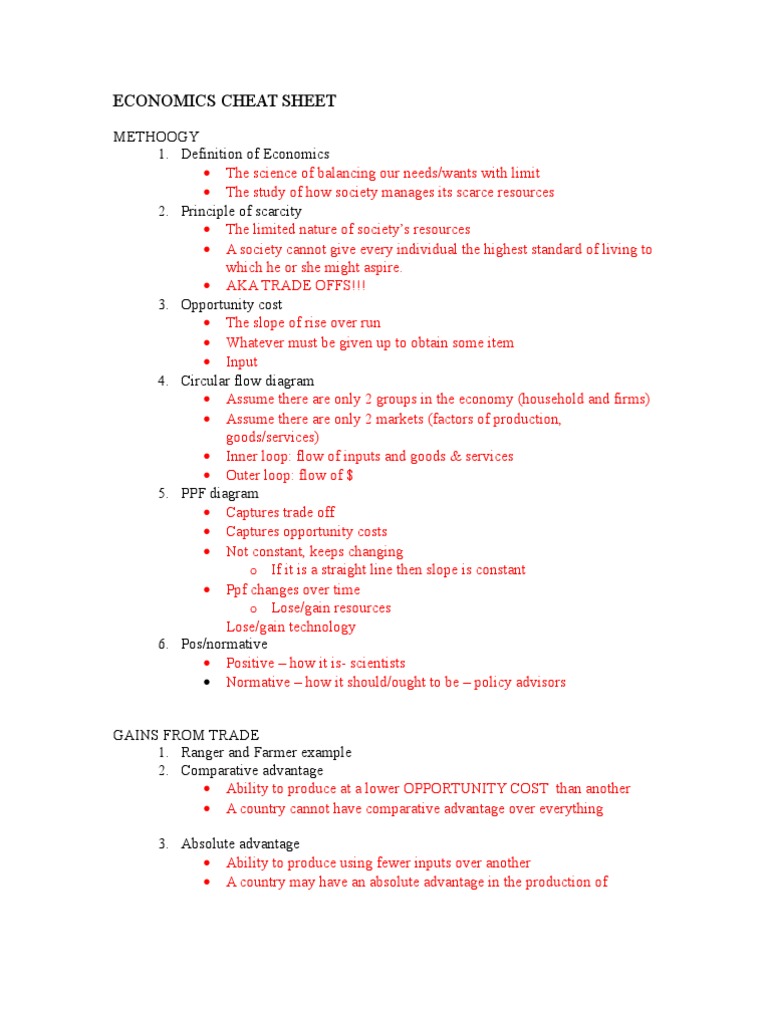 Macroeconomics cheat sheet pdf