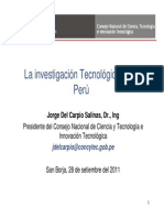 La Investigación Tecnológica en El Perú - CONCYTEC