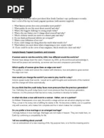 Sample Beauty Pageant Questions and Answers | PDF