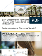 SAP Global Batch Tracebility