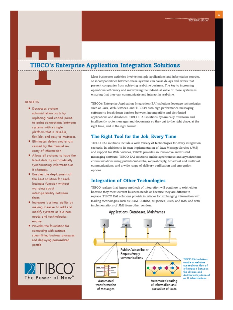 TIBCO Enterprise Application Integration Solution - Datasheet | PDF ...
