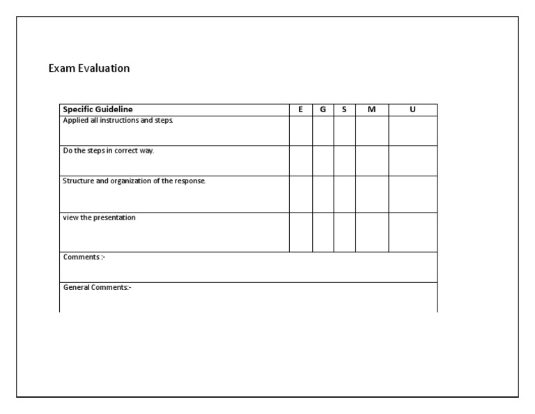 Exam Evaluation Guidelines and Comments | PDF