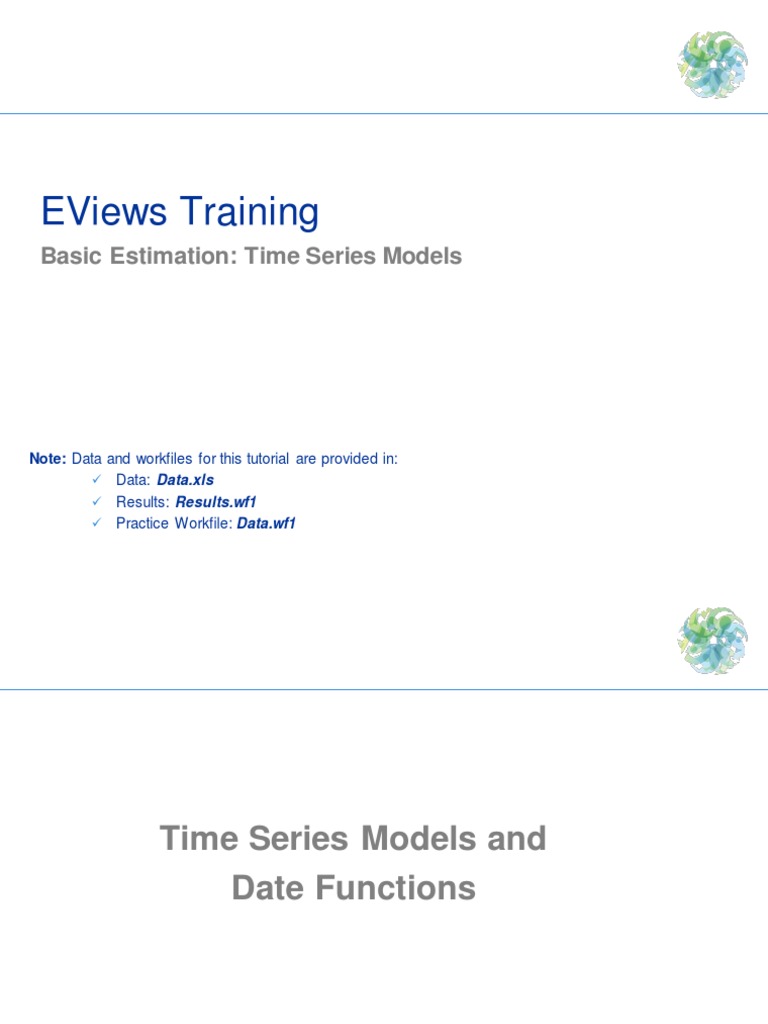 An Introduction to Time Series Modeling and Date Functions in EViews ...