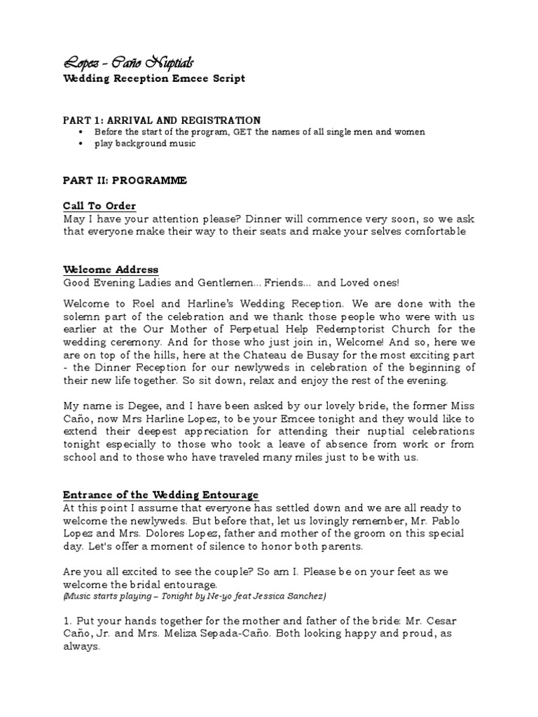 Wedding Emcee Script Wedding Groomsman