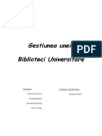 Gestiunea Unei Biblioteci Universitare