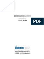 Brookfield Powder Flow Tester: Operating Instructions Manual No