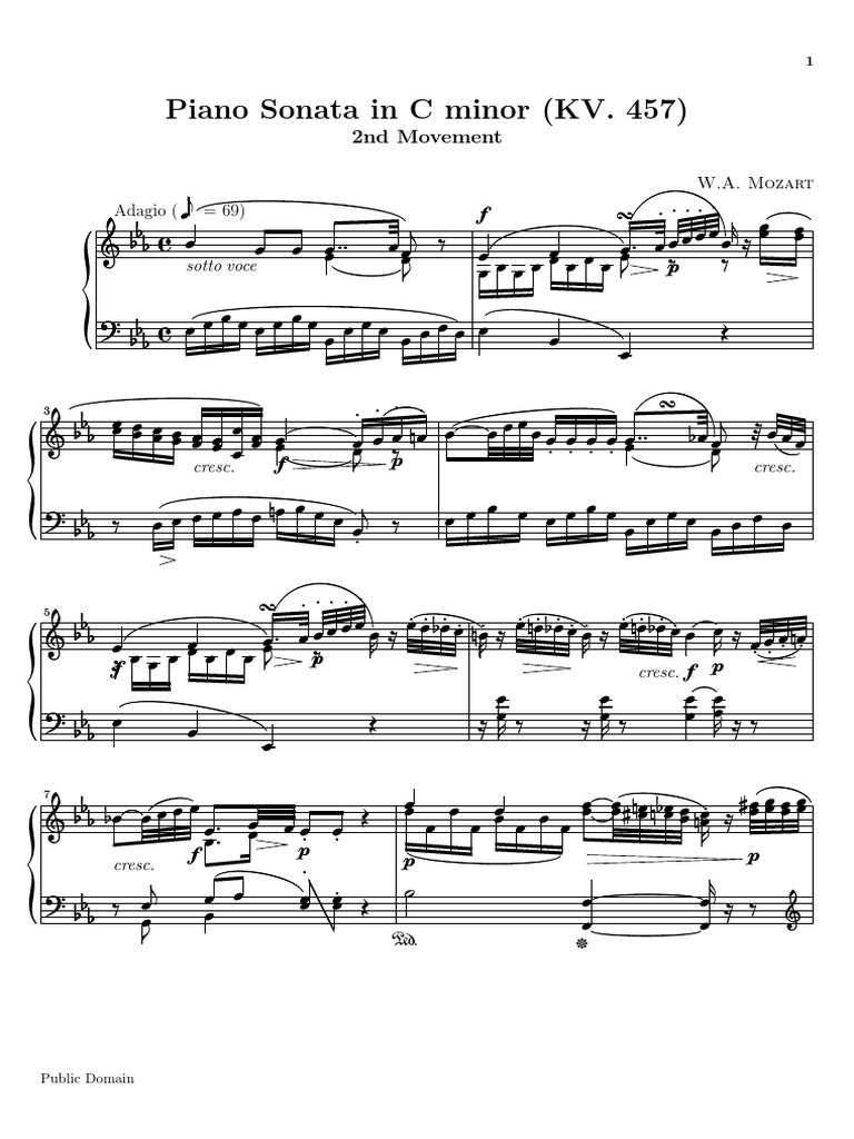 A Journey Through Adagio Analysis of Mozart's Piano Sonata in C Minor