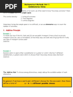 Mathematical Methods Unit 1 Combinatorics Notes: 1. Addition Principle