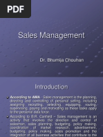 Sales Management: Dr. Bhumija Chouhan