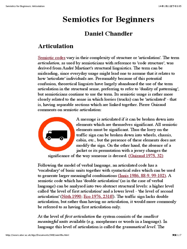 Understanding Semiotic Articulation | PDF | Semiotics | Linguistics