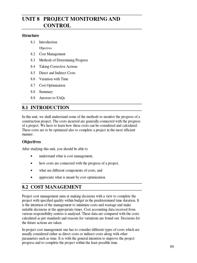Project Monitoring and Control | PDF | Cost Accounting | Cost