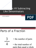 Fractions VII Subtracting Like Denominators: Iota Math