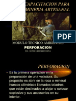 Capacitación para Minería Artesanal (Módulo Técnico Ambiental) - PERFORACIÓN