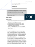 Examiners ' Commentaries 2012: AC1025 Principles of Accounting