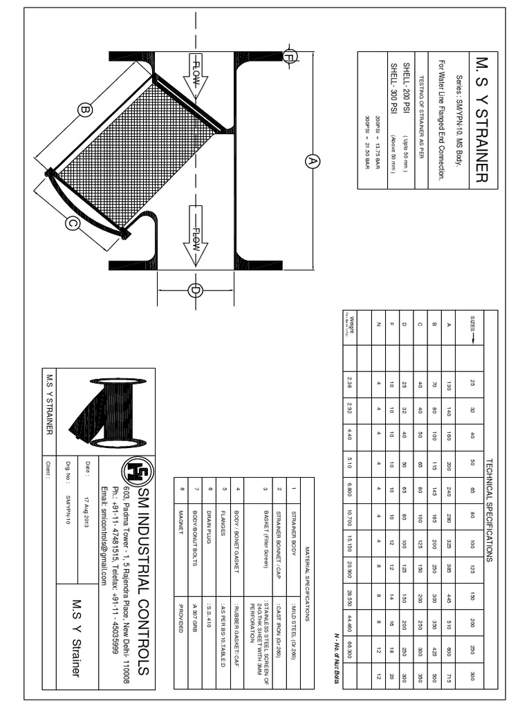 M.S. Y Strainer Specifications and Testing | PDF | Building Materials ...