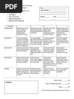 Video News Package Rubric