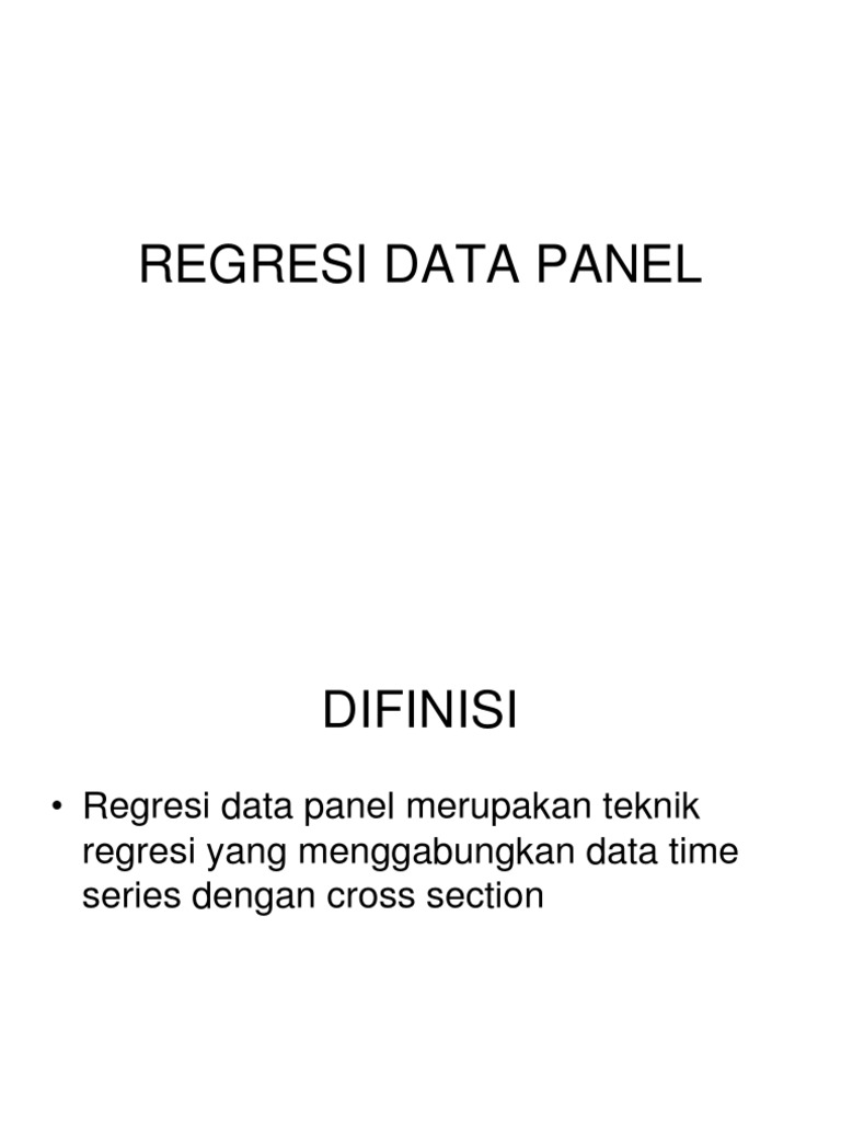 Metode Regresi Data Panel Terapan | PDF