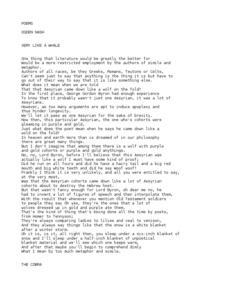 Analyzation of ogden nash poem essay picture