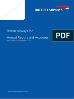 British Airways Report and Accounts For The Period Ending 31 December 2012
