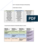 Production Groups and Sched For Outside News