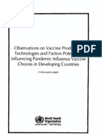 WHO Pandemic Vaccine Options 2009