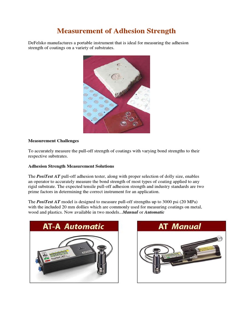 Measurement of Adhesion Strength Strength Of Materials Adhesion