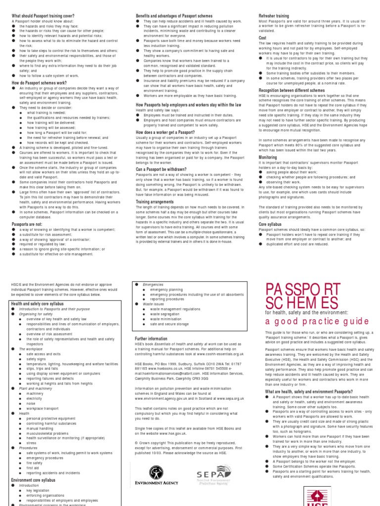 Safety Pasport | Occupational Safety And Health | Passport