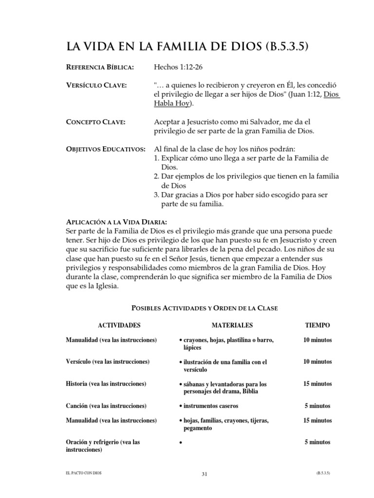 Ser Parte de la Familia de Dios | PDF | Oración | Jesús
