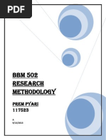 BBM 502 Research Methodology: Prem Pyari 117523