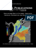 Phyllostomid Bats of Colombia: Annotated Checklist, Distribution, and Biogeography