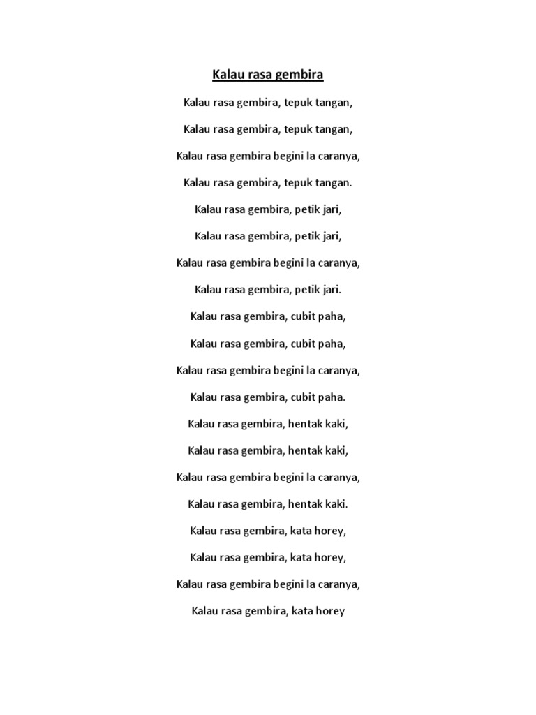 Kalau Rasa Gembira Dan Jong Jong Inai Lirik Pdf