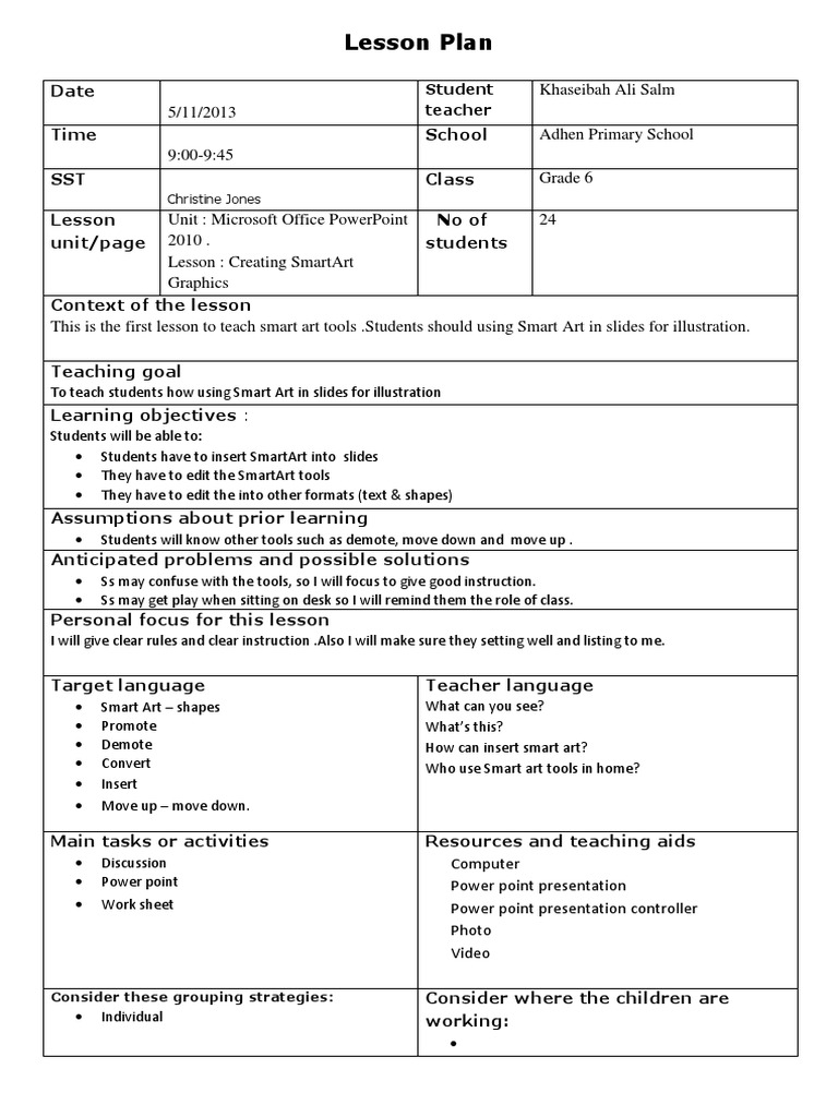 1 Lesson Plan | PDF | Microsoft Power Point | Lesson Plan