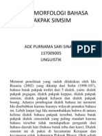 Sistem Morfologi Bahasa Pakpak Simsim