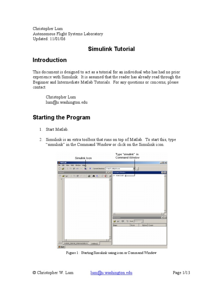 Simulink Tutorial Pdf _ Using Simulink – GUESX