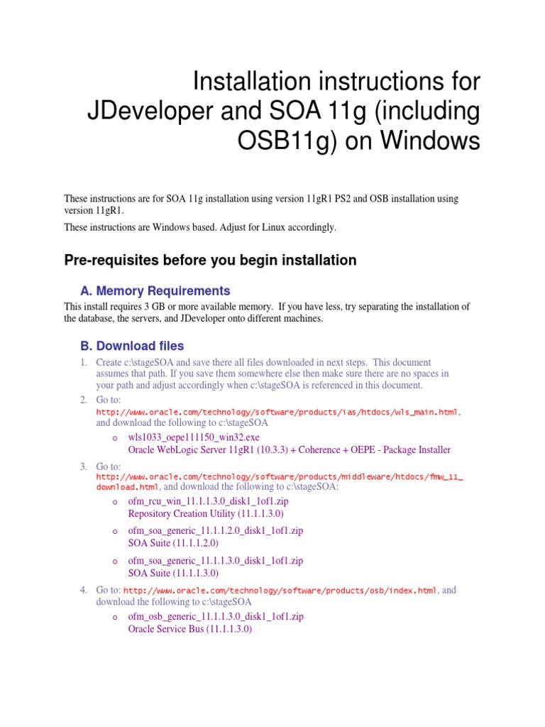 Comprehensive Installation Instructions for Setting Up JDeveloper, SOA