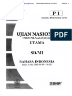 Soal Un Bahasa Indonesia SD p1 2013