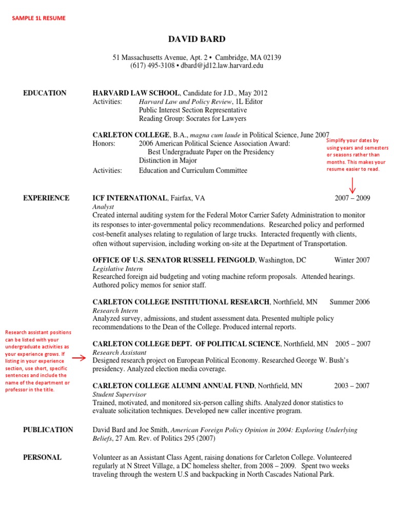 harvard resume template for freshers