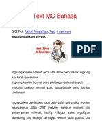 Contoh Text MC Bahasa Jawa