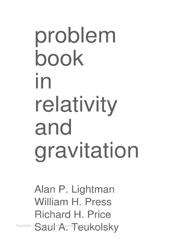 problem book in relativity